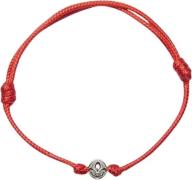 Nialaya Men's String Bracelet With Silver and Red one size - Armbånd S...