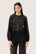 Soaked in Luxury Slhanni Blouse LS Kvinde Black Toppe Regular Fit Str ...