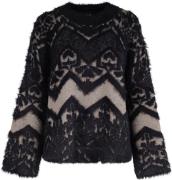 NÜ Denmark Xiu Blouse Knit Kvinde Black Mix Sweaters Str L - hos Magas...