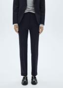 MANGO Straight Suit Trousers Kvinde Navy Bukser Med Smalle Ben Plus Si...