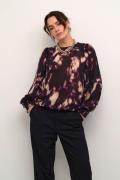 Kaffe Kaaska Blouse Kvinde Purple Blurry Graphics Skjorter Str 40 - ho...