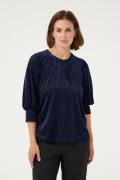 Kaffe Kacaca Blouse Kvinde Midnight Marine Cc Langærmede Bluser Str L ...