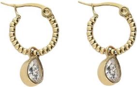 My Jewellery Hoop Earrings With Rhinestone Pear Drop - Creoler hos Mag...