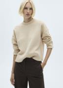 MANGO Rolledup Sleeves Sweater Kvinde Light Beige Sweaters Str L - hos...