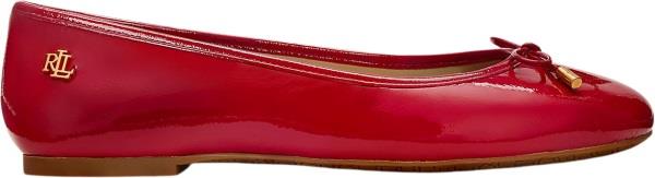 Lauren Ralph Lauren Crinkle Patent Lthrjayna-fl-bal Kvinde Festive Red...