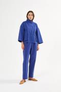 Rabens Saloner Canvas Light Pleat Pant Raina Kvinde Workwear Blue Buks...