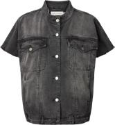 Rabens Saloner Denim Vest Jacket Mir Kvinde Washed Black Den Blazere S...