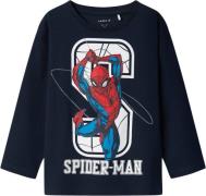 Name It Nmmnitin Spider Nreg LS TOP Noos MA Str 92 - Blå Langærmede T-...