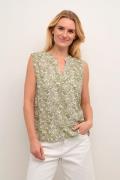 Cream Crtiah Blouse Kvinde Graphic Flower Print Kortærmede Bluser Str ...