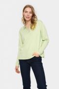 Saint Tropez Milasz Polo Pullover Kvinde Seedling Melange Sweaters Str...