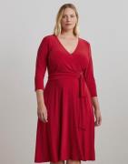 Lauren Ralph Lauren MID Weight Mjdress Kvinde Festive Red Midi Kjoler ...