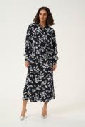 Kaffe Kaalice Shirt Dress Kvinde Marine Flower Midi Kjoler Str 40 - ho...