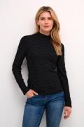 Cream Crelf Blouse Kvinde Pitch Black Langærmede Bluser Str S - hos Ma...