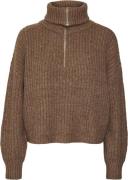 Vero Moda Vmmaple LS Zipper High Neck Knit VM Kvinde Malt Ball Sweater...