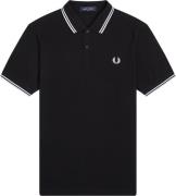 Fred Perry M3600 Mand Blk/wht/wht Kortærmede Poloer Str L - Bomuld hos...