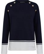 Micha Jumper_ Milano Rib Kvinde Navy/offwh Sweaters Str L - hos Magasi...