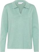 Saint Tropez Milasz Polo Pullover Kvinde Granite Green Melange Sweater...