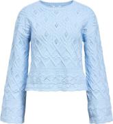 Object Objalyssa LO L/S Knit Pullover 137 Kvinde Kentucky Blue/melange...