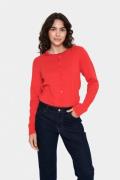 Saint Tropez A8661, Milasz Rneck Cardigan Kvinde Flame Scarlet Cardiga...