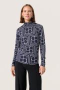 Soaked in Luxury Slhanadi Printed Rollneck LS Kvinde Navy Monogram Pri...