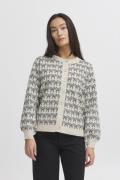 ICHI Ihbrielle CA3 Kvinde Oatmeal W. Black Cardigans Loose Fit Str S -...