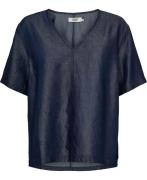 Magasin Doreen 9S Kvinde Dark Blue Denim Langærmede Bluser Str L Denim