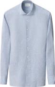 ETON Slim Fit Light Blue Solid Plain Weave Linen Shirt Mand Blå Langær...