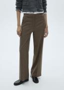 MANGO Trousers. - Carlosw Kvinde Medium Blue Bukser Med Brede Ben Str ...