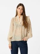 Neo Noir Selfina Graphic Flower Blouse Kvinde Off White Langærmede Blu...