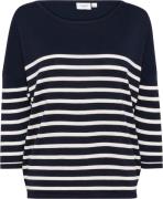 Saint Tropez Milasz Rneck St. Pullover Kvinde Nightsky Ice Stripe Swea...