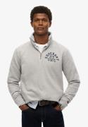 Superdry Athletic ESS Half ZIP Mand Grey Marl Sweatshirts Str M - hos ...