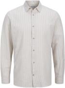 Jack & Jones Jjesummer Shirt LS SN Mand Oxford Tan/stripe Langærmede S...