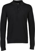 Lindbergh Ecovero L/S Polo Mand Sort Langærmede Poloer Slim Fit Str L ...