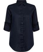 Lauren Ralph Lauren Tissue Linenshirt Kvinde Lauren Navy Langærmede Sk...