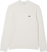 Lacoste Sweater Mand Flour/green Sweaters Str L - hos Magasin