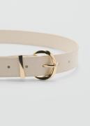 MANGO Oval Buckle Belt L - Bælter Læder hos Magasin