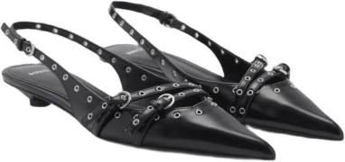 MANGO Diecut Kitten Shoe Kvinde Black Slingbacks Str 40 - hos Magasin