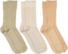 mpWoman Julie Glitter Socks 3pack Ankelstrømper Str 37/39 - hos Magasi...