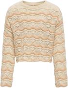 ONLY Kogdonna LS Oneck Stripe Structure Kvinde Birch/caramel Cream Swe...