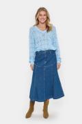 Saint Tropez Joannsz Skirt Kvinde Lyseblå Midi Nederdele Str L - hos M...