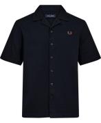 Fred Perry M7774 Mand Navy Kortærmede Skjorter Str L - Bomuld hos Maga...